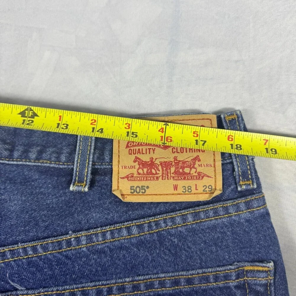 Levi's 505 Men's Straight‎ Leg Jeans Blue Denim Regular Fit Zip Fly W38 L29